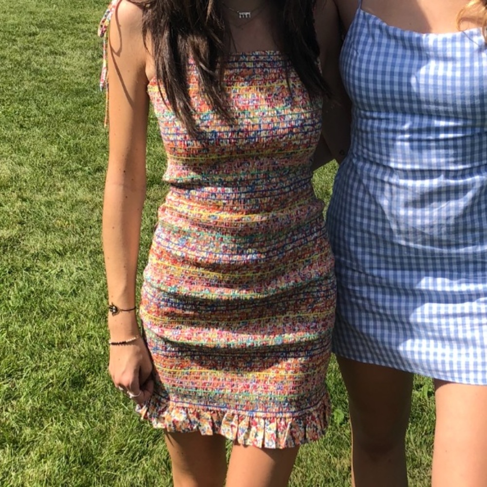 Colorful bodycon dress with floral print